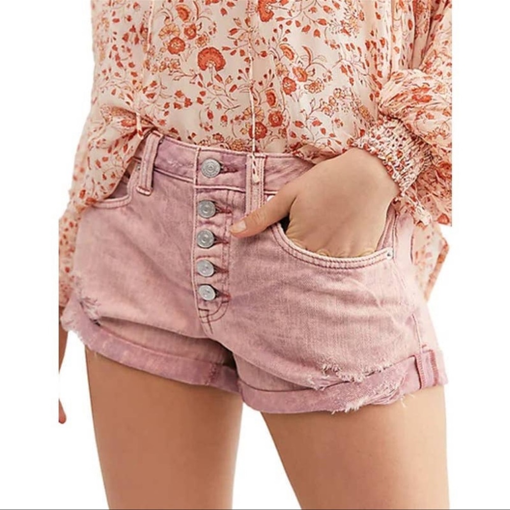 Free People Mauve Swoon Jean Shorts